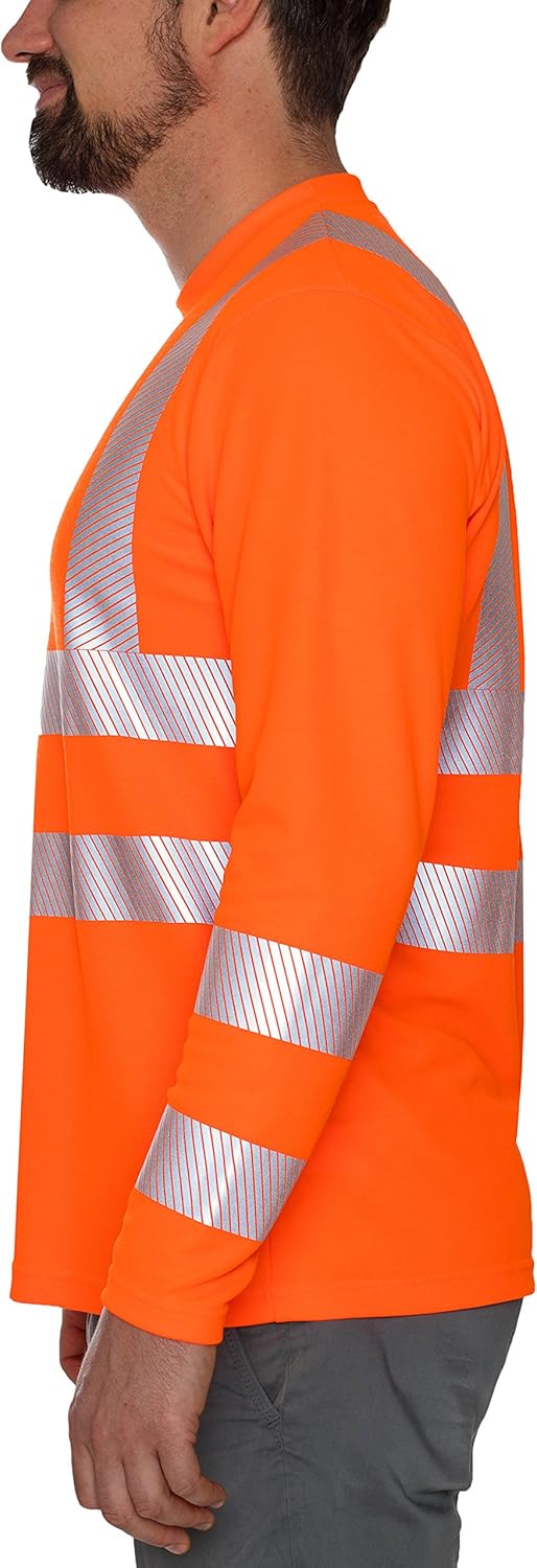 iQ-UV w6490034260-54-XL UV-Schutz 50 plus Langarm T-Shirt mit Warnschutz nach EN20471 Klasse 2, Oran