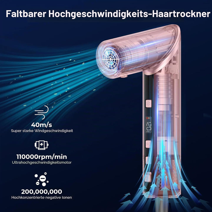 Pro Hairstyler 8 in 1 Set - 1400w Ionen Haartrockner Mit Diffusor | 110000 U/Min Airstyler Haarstyle