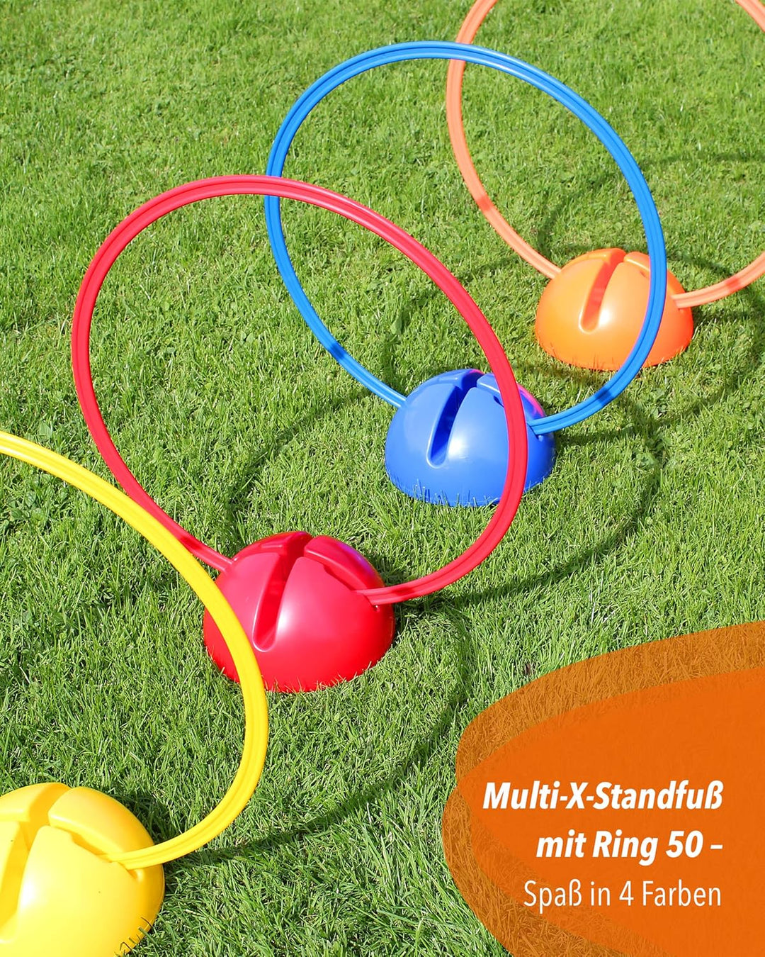 Kombi-X-Standfuss & Kombi-Ring 50 – 4er Set – Multi-Fuss zum Aufbau von Sprung- & Hürden-Parcours –