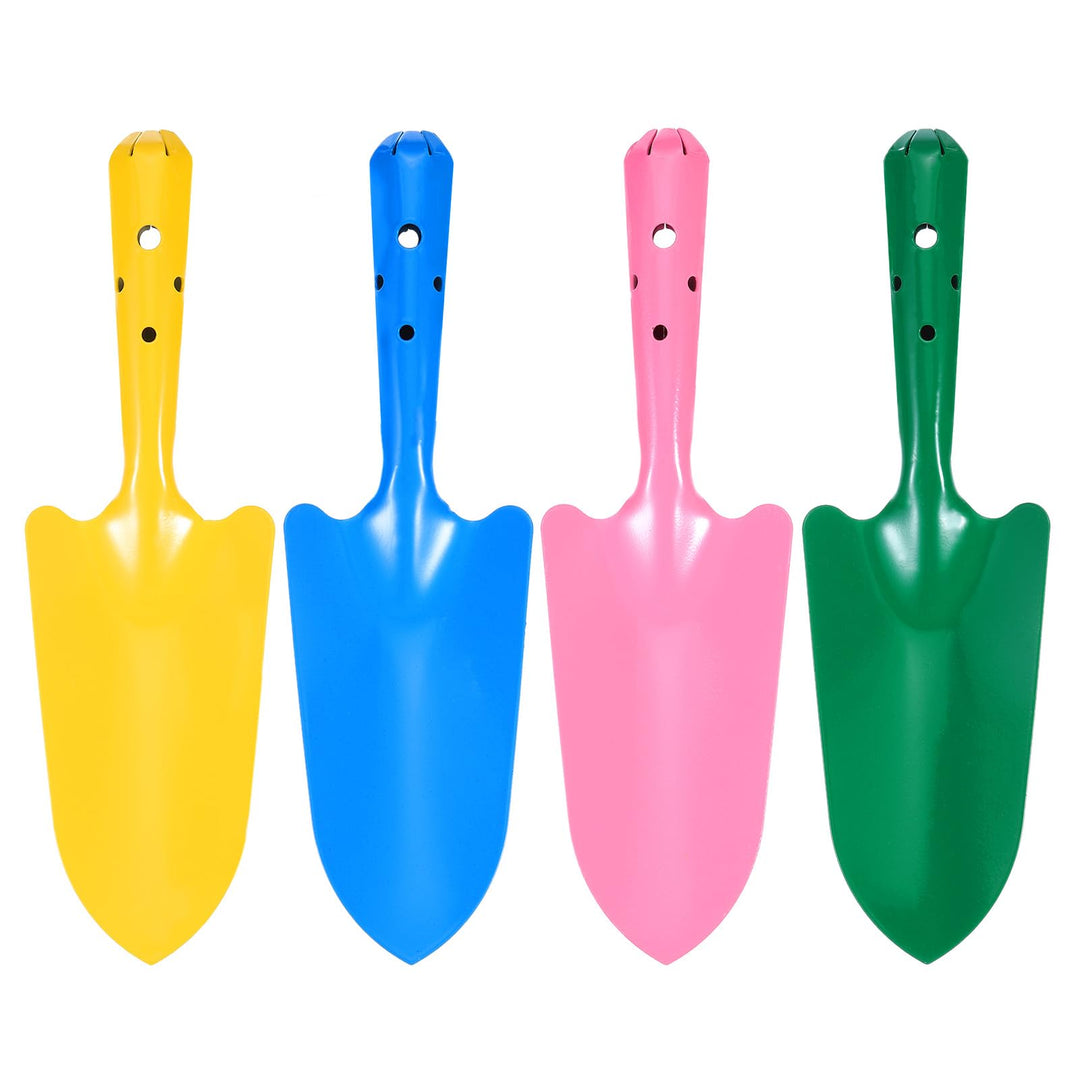 QUARKZMAN 4 Stück Mini Bunte Metall Handschaufel 11" x 3" Grabkellen Set Umpflanzen Gartengeräte Für