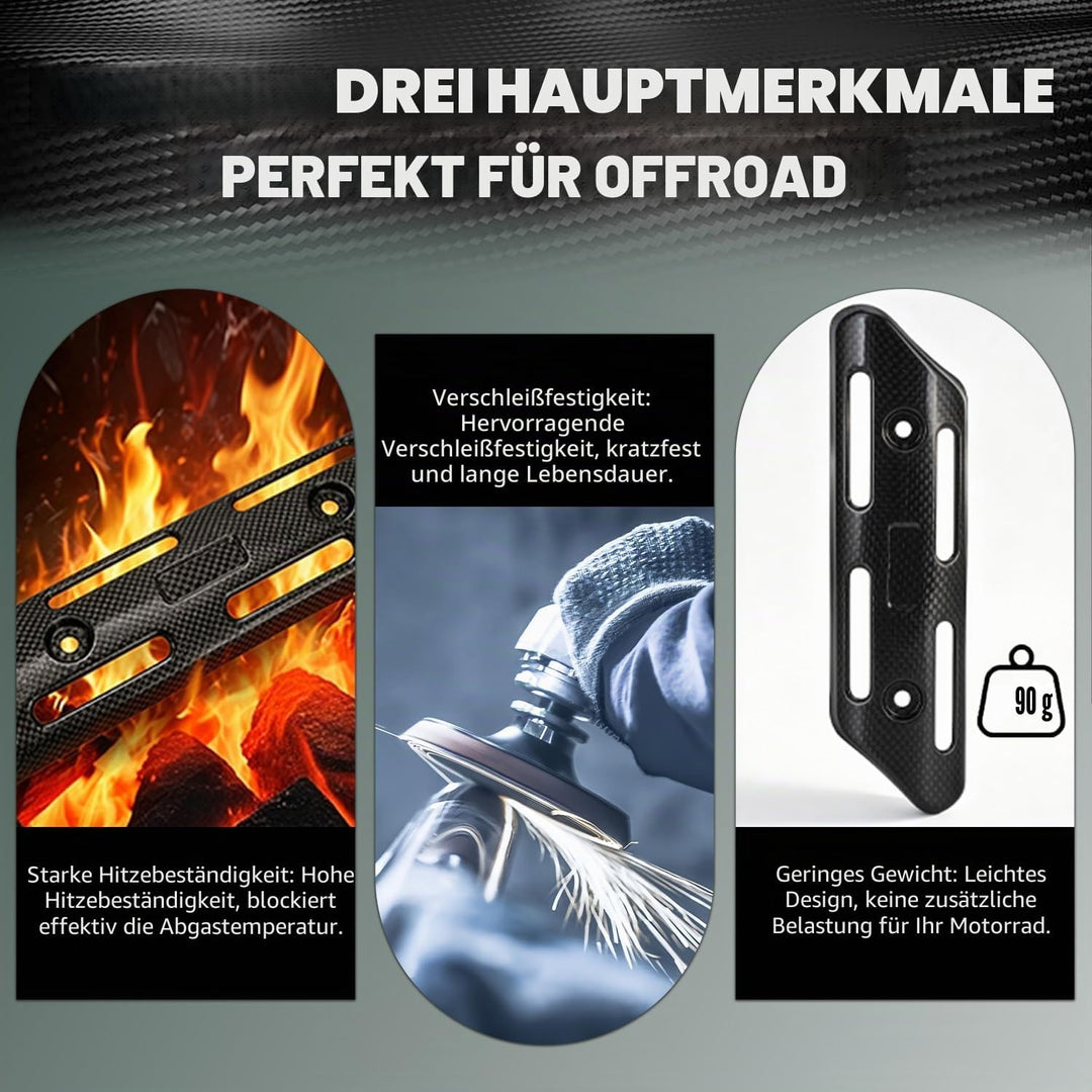 JFG RACING Motorrad Hitzeschutzblech,Echte Kohlefaser Auspuff Hitzeschild Hitzeschutz Universell für
