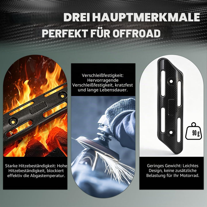 JFG RACING Motorrad Hitzeschutzblech,Echte Kohlefaser Auspuff Hitzeschild Hitzeschutz Universell für