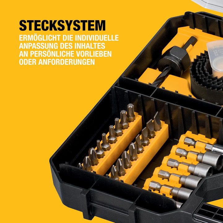 DeWalt Universalset/ MaxiSet (100-tlg., mit HSS-Metallbohrern, Betonbohrern, Lochsägen, Bits 25 mm,