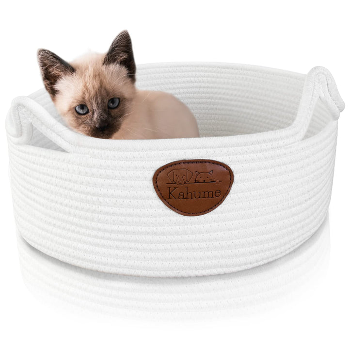 Katzenbett waschbar, Katzenkorb zum Schlafen aus Baumwollseilen, ECO Katzenkörbchen, Hundebett Korb