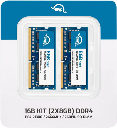 OWC - 16GB Memory Upgrade Kit - 2 x 8GB PC21300 DDR4 2666MHz SO-DIMMs für Mac Mini (2018 - aktuell),