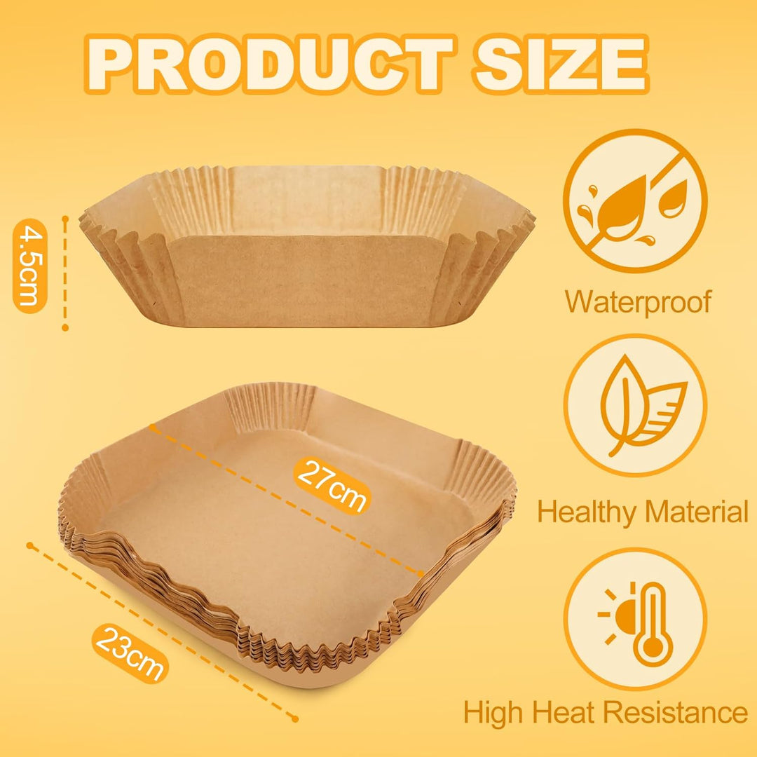 120 Stück 23-27cm Backpapier für Heissluftfritteuse, 7L-12L Airfryer Backpapier Antihaft Wasserdicht