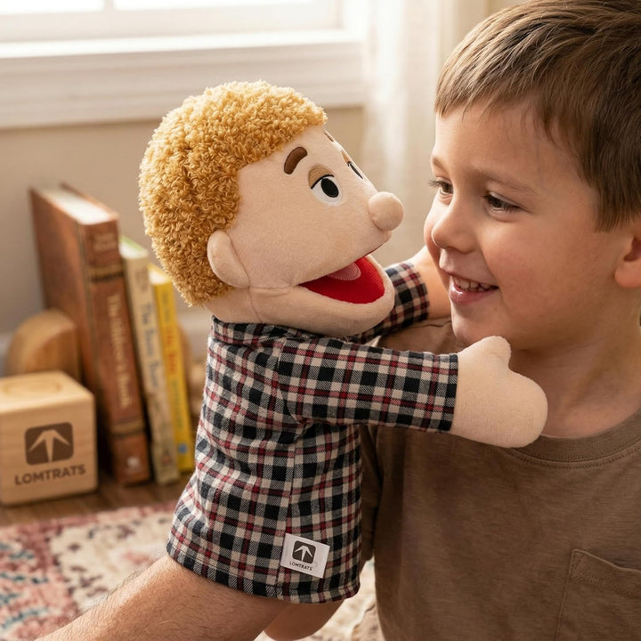 LOMTRATS Familie Handpuppen für Kinder, beinhaltet Opa, Oma, Papa, Mama, Tochter, Sohn mit beweglich