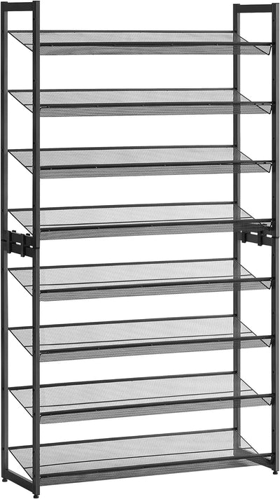 SONGMICS Schuhregal mit 8 Ebenen, Set aus 2 stapelbaren 4-stufigen Schuhorganizern, Schuhaufbewahrun