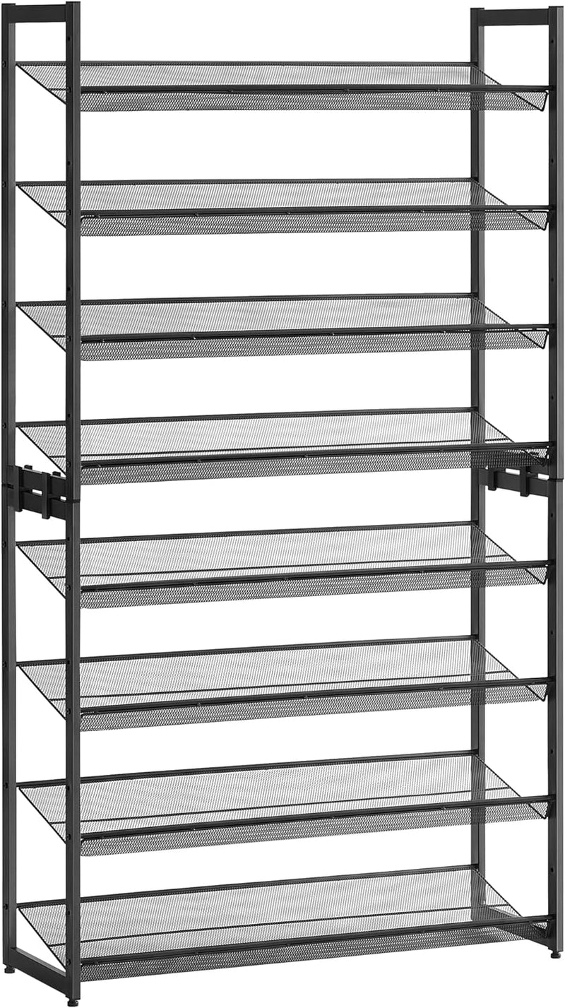 SONGMICS Schuhregal mit 8 Ebenen, Set aus 2 stapelbaren 4-stufigen Schuhorganizern, Schuhaufbewahrun