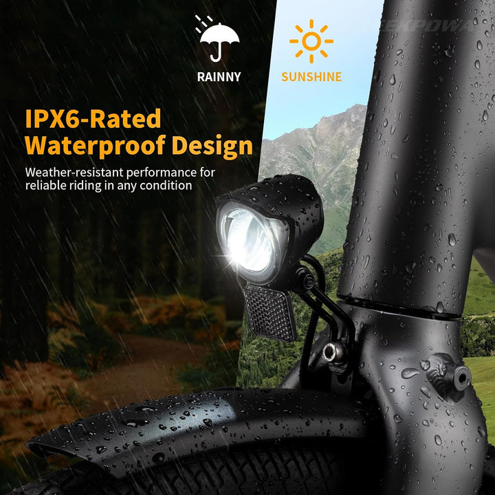 E-Bike Dynamo LED Fahrradlicht 30-100 LUX mit StVZO Zulassung - Fahrradlampe Frontlicht &amp; Scheinwerf
