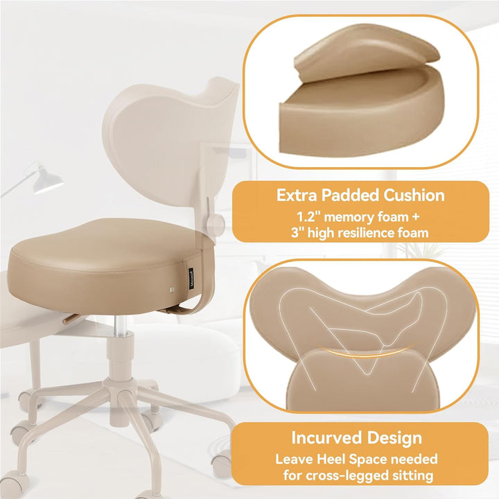 Pipersong Meditation Chair Pro, Home Office Desk Chair, Cross Legged Chair with Lumbar Support and A