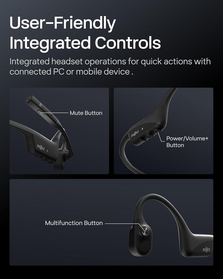 SHOKZ OpenComm2 2025 Upgrade kabellose Knochenschall Kopfhörer, Bluetooth Open-Ear-Headset mit Noise