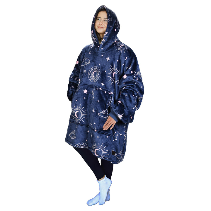 Catalonia Classy Oversized Sherpa Hoodie Decke, grosses Kapuzen-Sweatshirt für Frauen, weiche gemütl