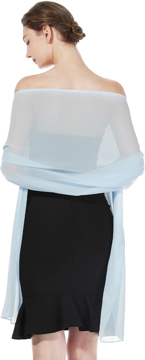 BEAUTELICATE Chiffon Schal Stola Damen Festlich Elegante Tücher Schultertuch Stola für Abendkleider