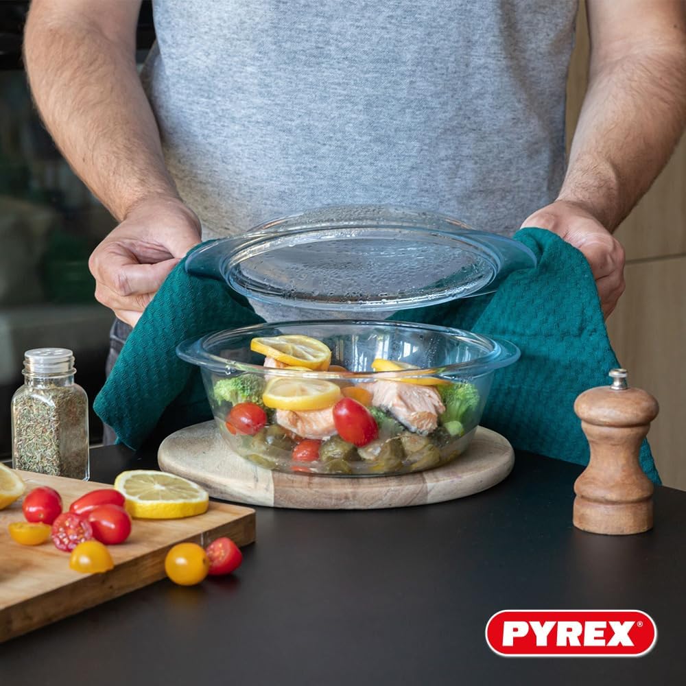 Pyrex® 4-in-1-Kollektion | Bräter aus Borosilikatglas | 2 Stück | Dampfgaren, schnelles und leckeres