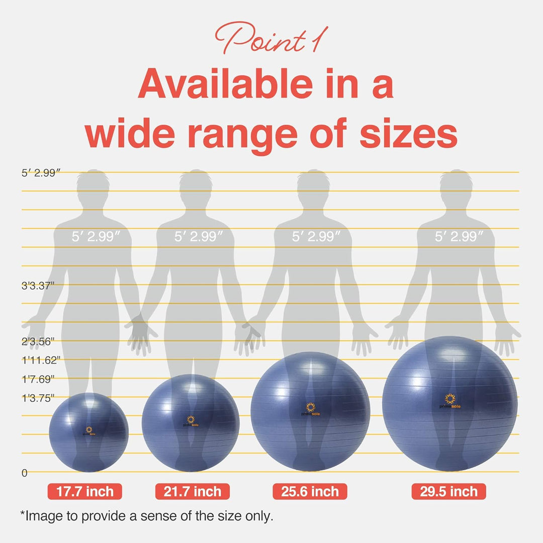 primasole Balance Ball Gymnastikball, 29.5 inch & 75 cm indigoblau