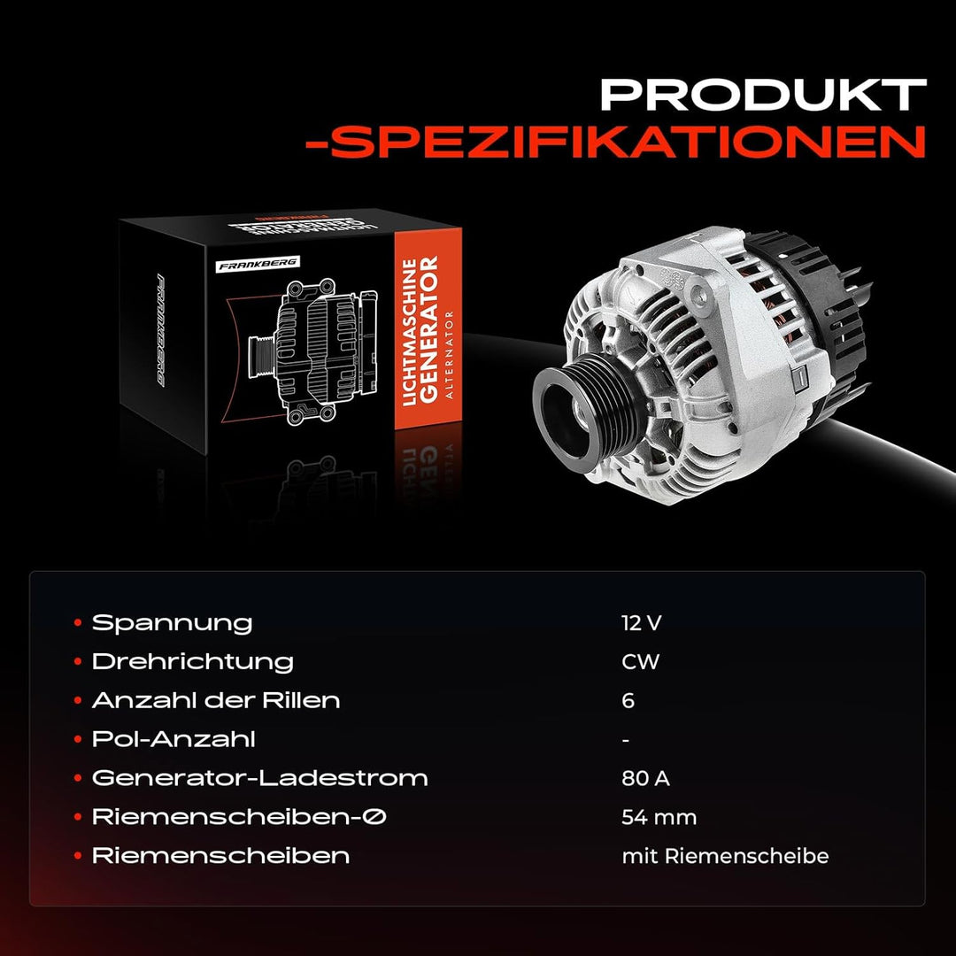 Frankberg Lichtmaschine Generator Kompatibel mit Jumper 2.8L 1999-2002 Croma 2.0L 1992-1996 Ducato 2