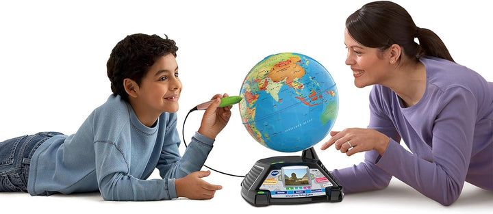 VTech Interaktiver Videoglobus – Weltkugel mit Bildschirm, akustischen und visuellen Lerninhalten (d