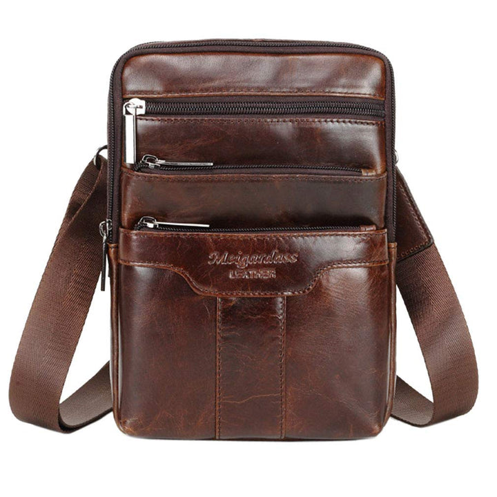 Xieben Umhängetasche aus Leder Schulter Crossbody Reisetasche für Herren Frauen 