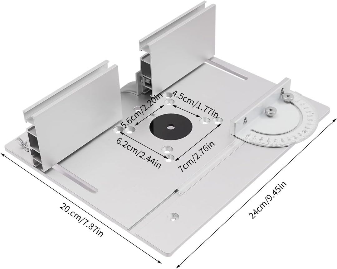 Frästisch Einlegeplatten, Aluminiumlegierung mit Klarer Skala, Frästisch Einlegeplatte für Oberfräse