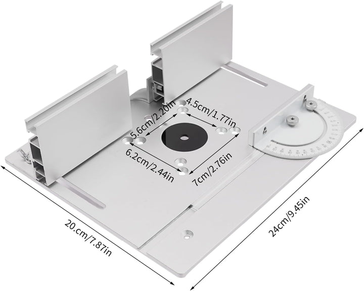 Frästisch Einlegeplatten, Aluminiumlegierung mit Klarer Skala, Frästisch Einlegeplatte für Oberfräse