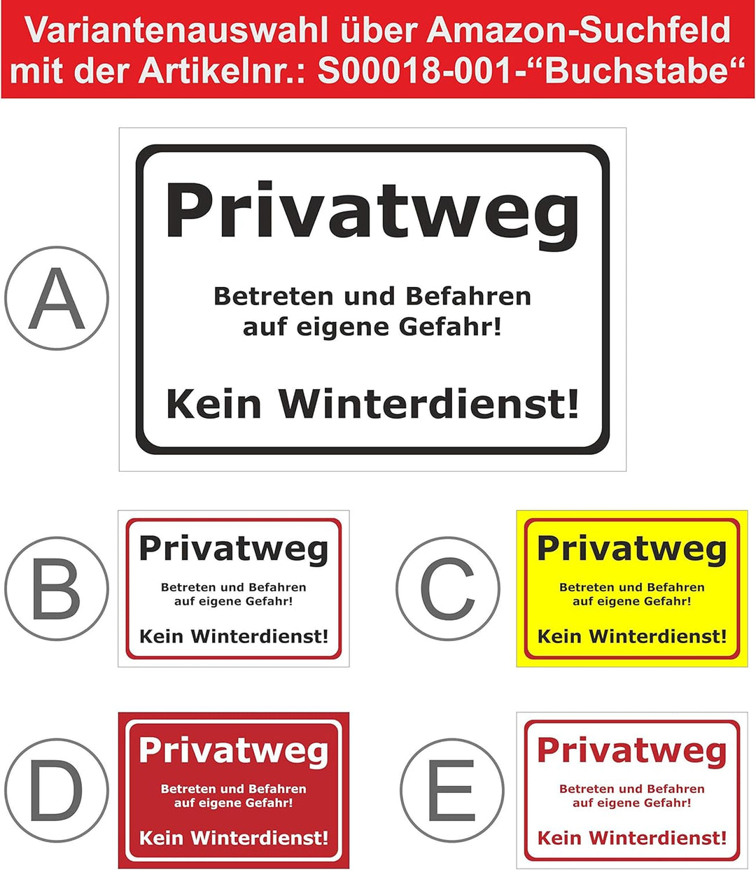 Melis Folienwerkstatt Schild Privatweg Kein Winterdienst - 60x40cm - Bohrlöcher - 3mm Aluverbund – 2