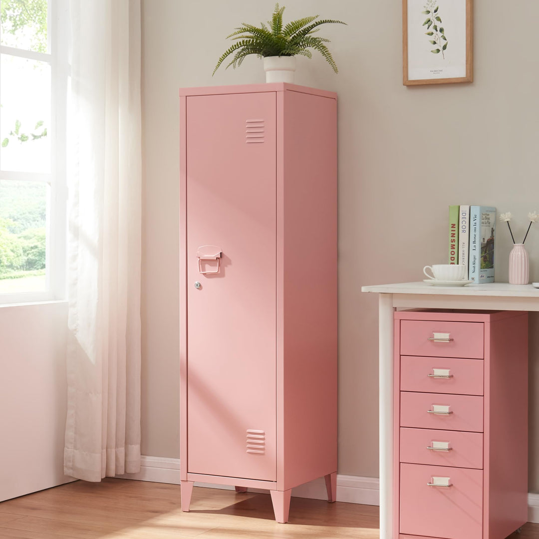 [en.casa] Einzelspind Kurikka Metallspind mit 2 Ablagen 137 x 38 x 38 cm abschliessbar Schliessfachs