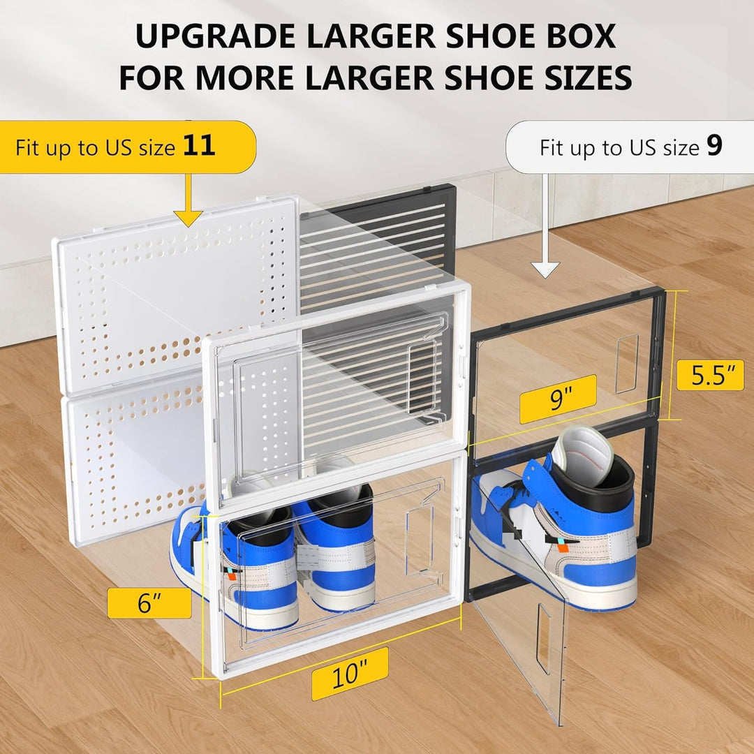 Secret Space 12 Stück grosse Schuh-Organizer-Aufbewahrungsboxen für Schrank, modulare, platzsparende