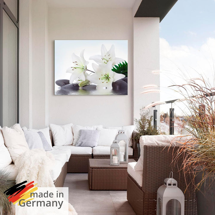 ARTland Wandbild Alu Verbundplatte für Innen & Outdoor Bild 60x45 cm Wellness Zen Pflanze T5LS Lilie