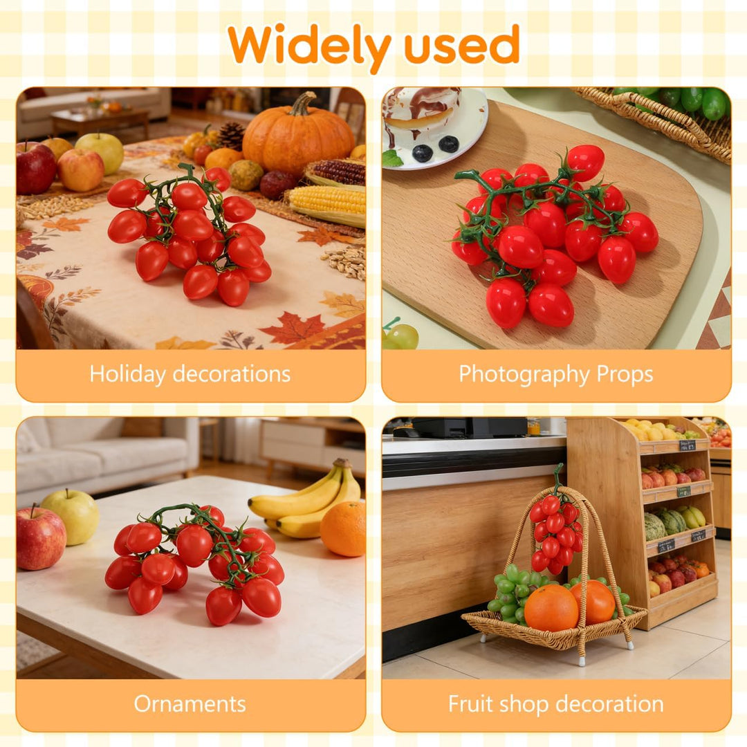 IMIKEYA 3er Set Künstliche Kirschtomaten Lebensechte Gefälschte Tomaten künstliches Obst Dekoration