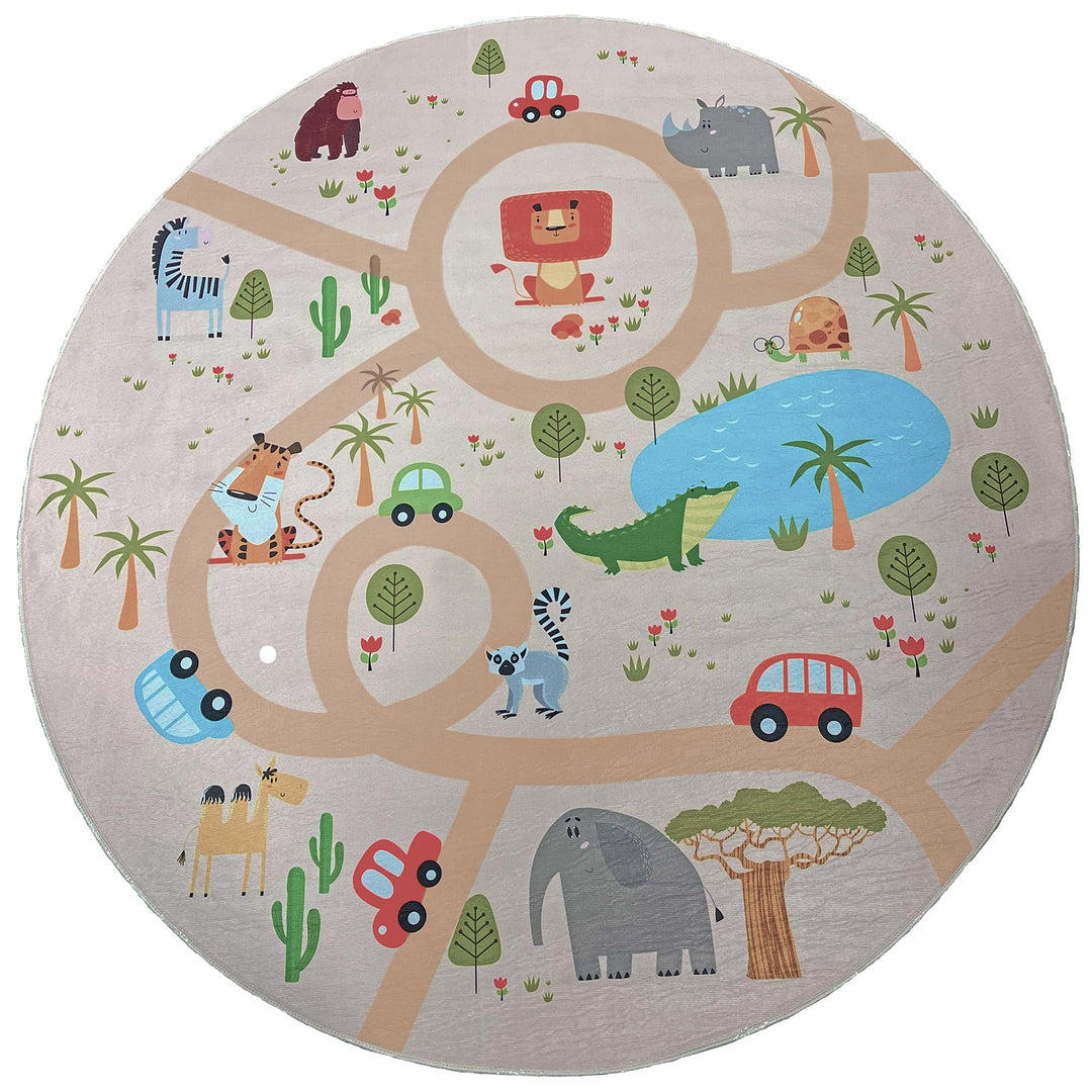 the carpet Happy Life Kinderzimmer, Kinderteppich, Spielteppich, Strassenteppich, Strasse, Dschungel