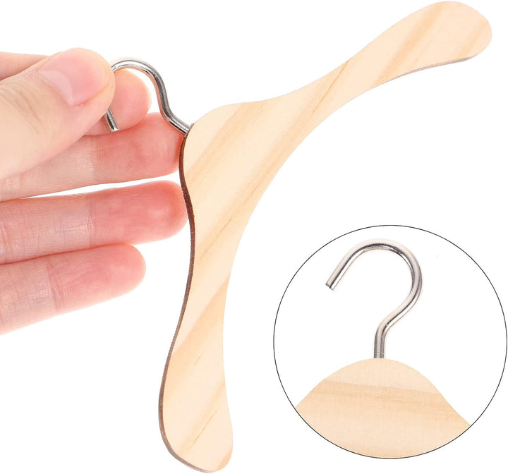Rosenice Kleiderbügel für Puppen, Aufhängung aus Holz, 1/3-BJD-Puppen, 10 Stück