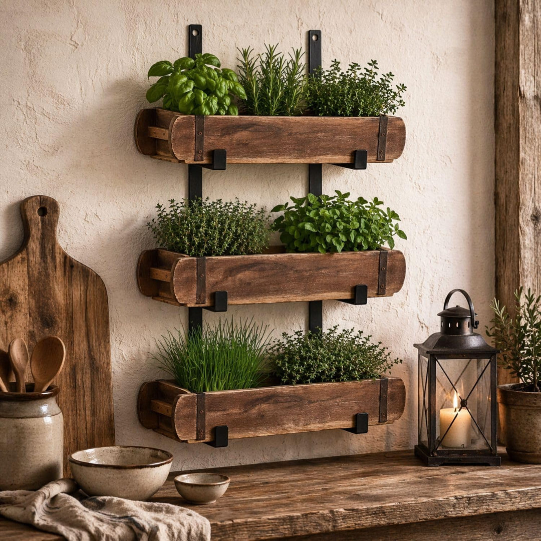 Industrial Ziegelform-Wandregal Merita edel aus Holz in Schwarz 65 cm