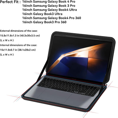 Smatree 16 Zoll Laptophülle für Samsung Galaxy Book 3 Pro Business Ultra 16, Harte Schutzhülle Samsu
