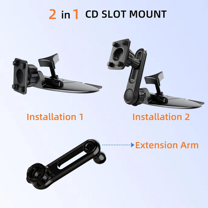 Epronic CD SchlitzHalterung für CarPlay Bildschirm Verstellbarer Arm und 360° Drehbarer 17mm Kopf Ko