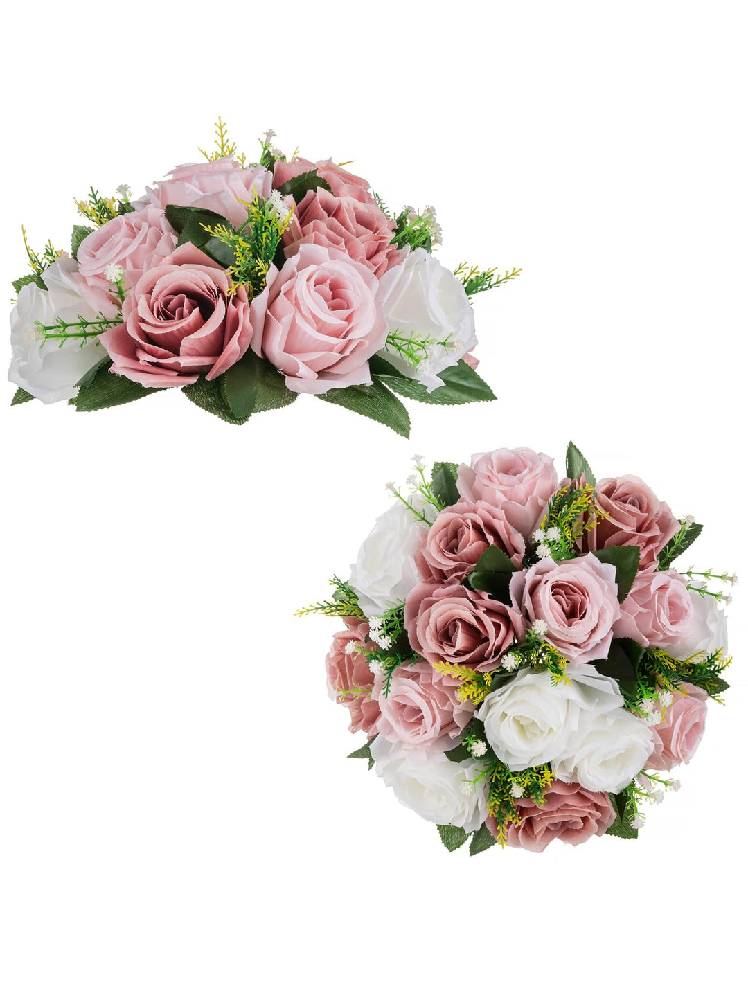 BLOSMON Blumenstrauss Blumengestecke Künstlich Deko Rose 2 Pcs Staubrosa Künstliche Blumenstrauss Bl
