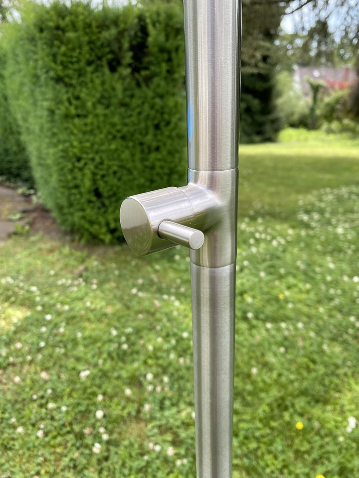 Design Gartendusche Aussendusche Pooldusche Deluxe aus hochwertigem Edelstahl Nickel gebürstet, Kopf
