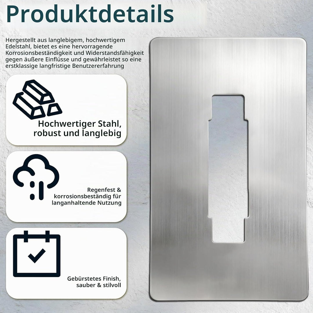Edelstahl-Blende für Eufy Video Doorbell E340 - Wandplatte Geeignet für Eufy Videotürklingel E340, S