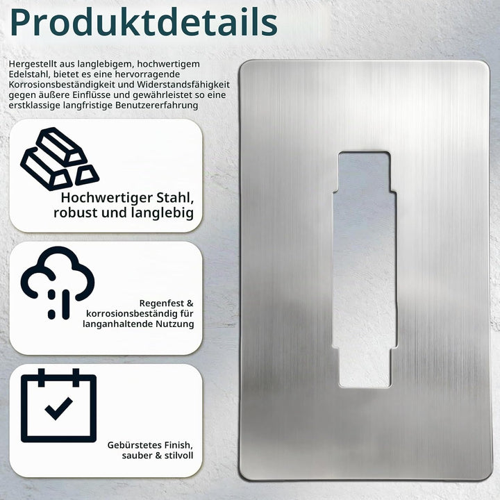 Edelstahl-Blende für Eufy Video Doorbell E340 - Wandplatte Geeignet für Eufy Videotürklingel E340, S