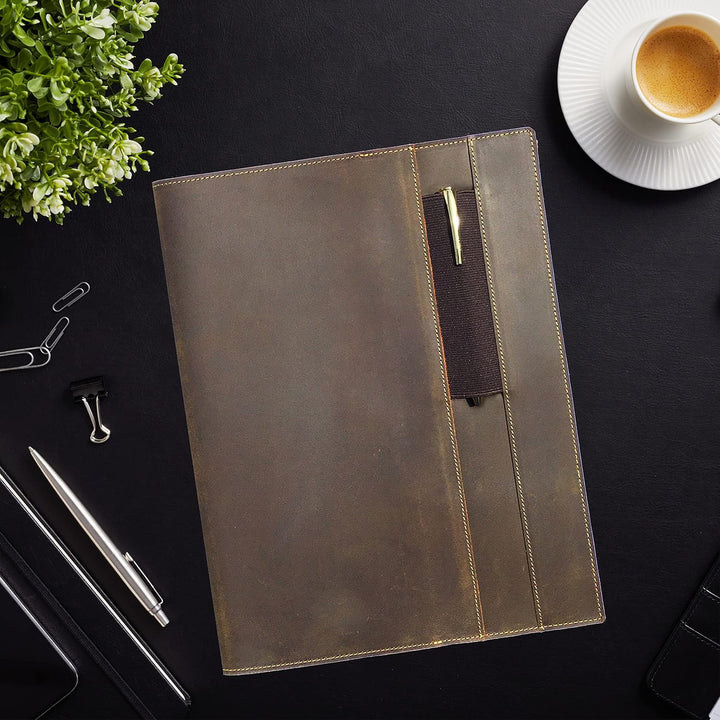 Nachfüllbarer Lederbezug für Moleskine Cahier XXL (21.6x28cm) | Rustikale handgefertigte Lederbezug
