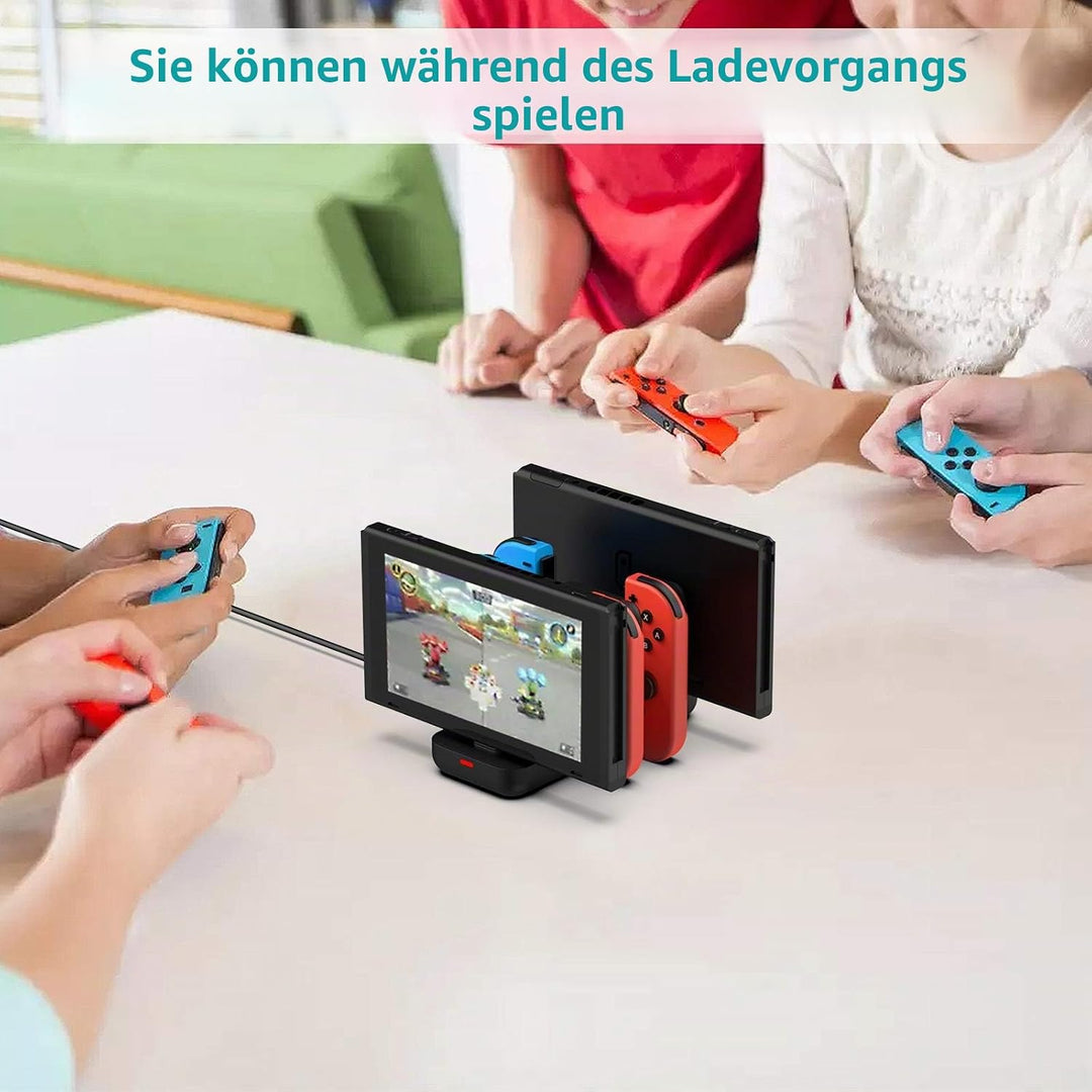 GeeRic Ladestation Kompatibel für Switch,6 IN 1 Switch Joy Con Ladegerät joycon ladestation Lade Doc