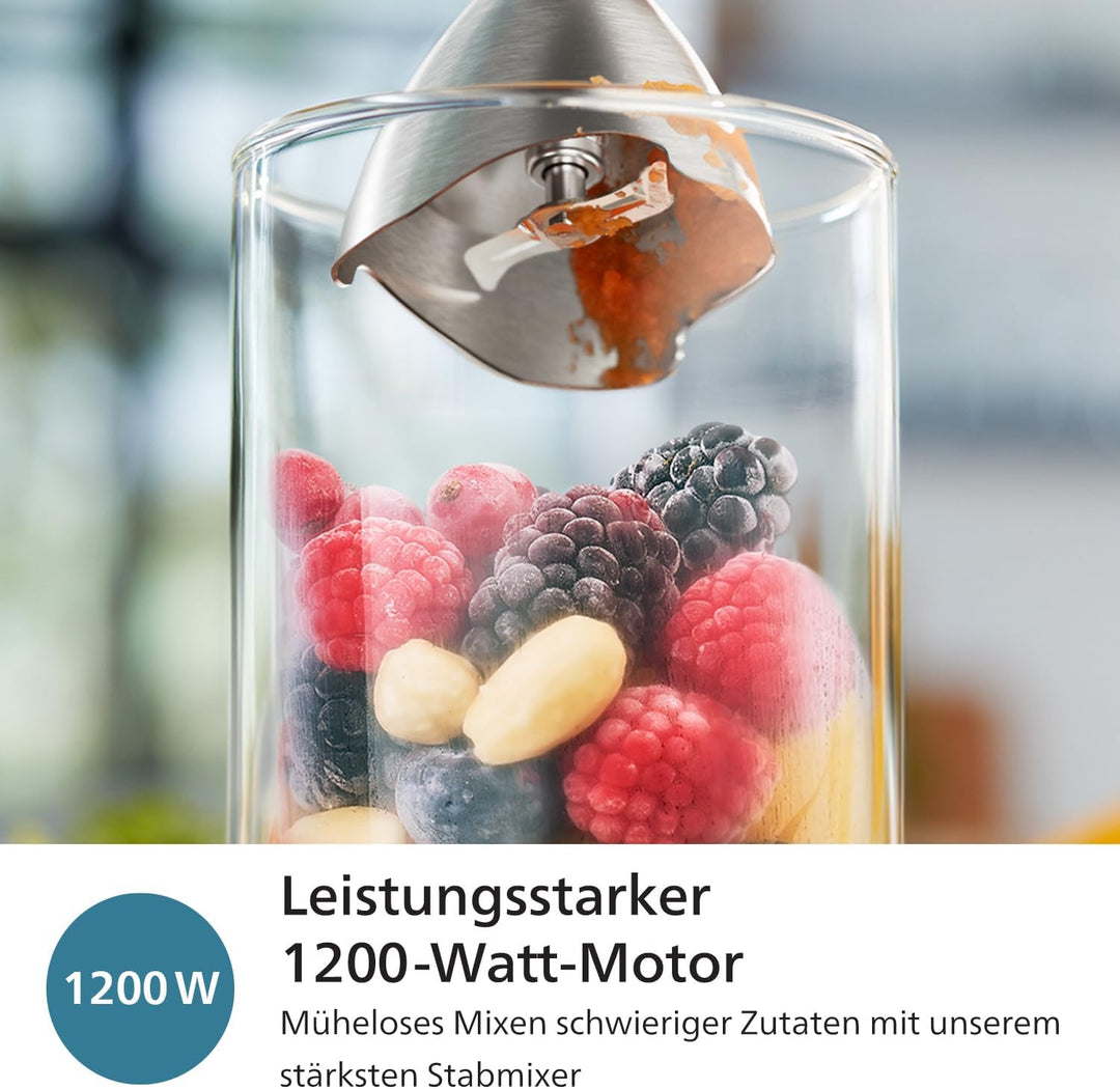 Philips 5000-Serie Stabmixer inkl. Zerkleinerer, Kompakthacker, Schneebesen - 1200W Leistung. ProMix