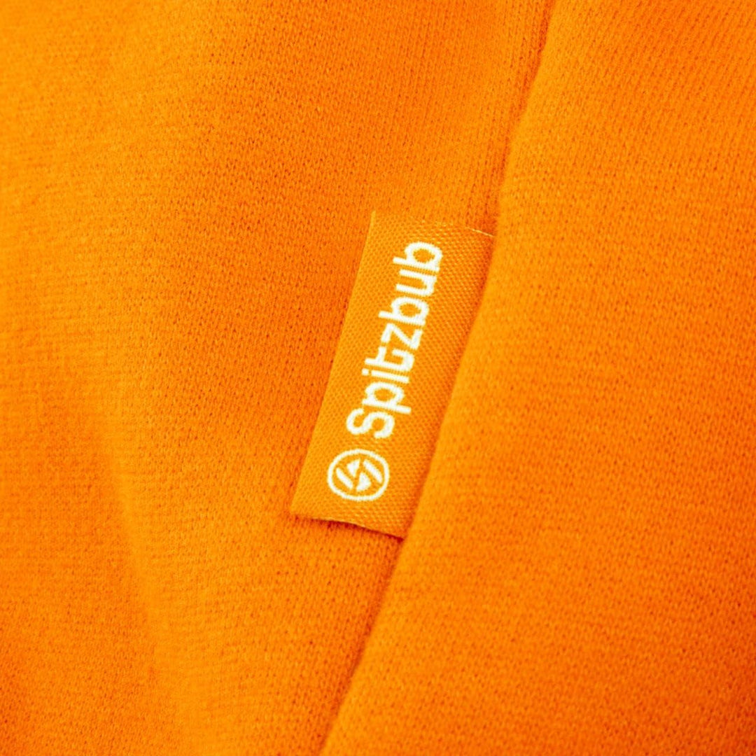 Spitzbub Herren Hoodie Pullover mit Kapuze Kapuzenpullover Sportshoodie mit Ärmelprint S Orange, S O