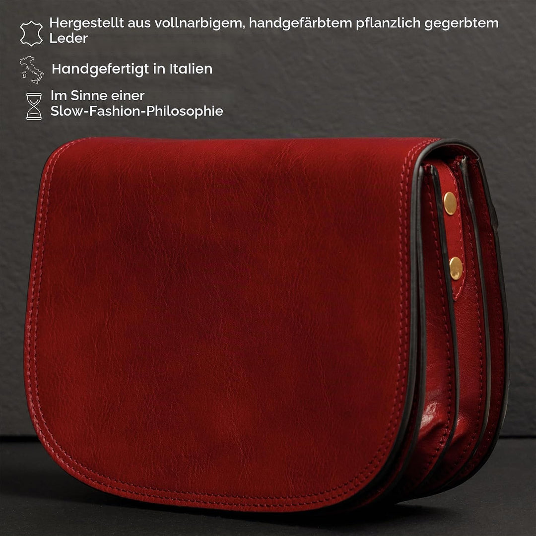 Time Resistance Leder Umhängetasche Damen - Messenger Bags - Arbeitstasche Damen - Schultertasche -