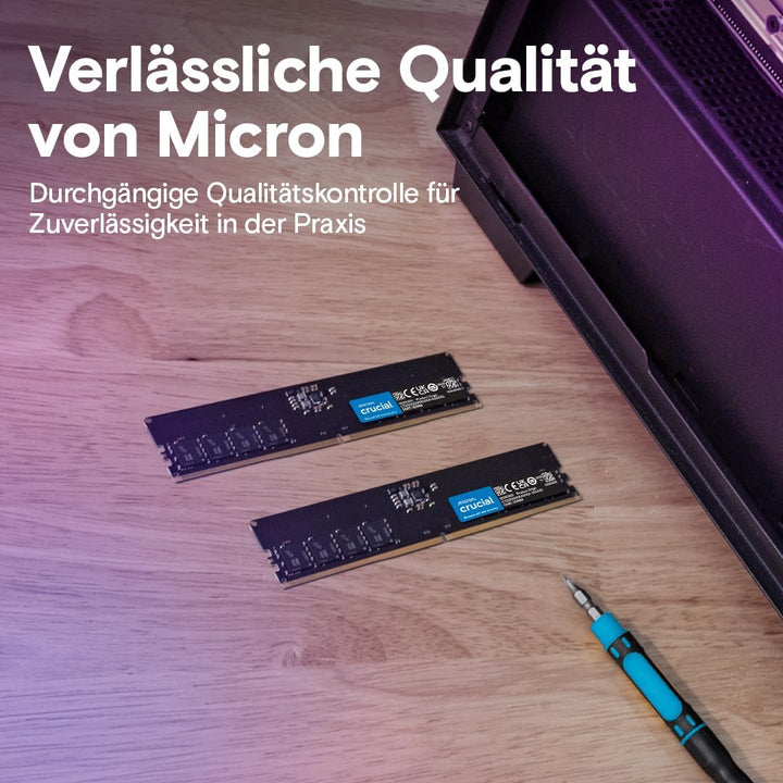 Crucial RAM 16GB Kit (2x8GB) DDR5 5600MHz (oder 5200MHz oder 4800MHz) Desktop Arbeitsspeicher CT2K8G