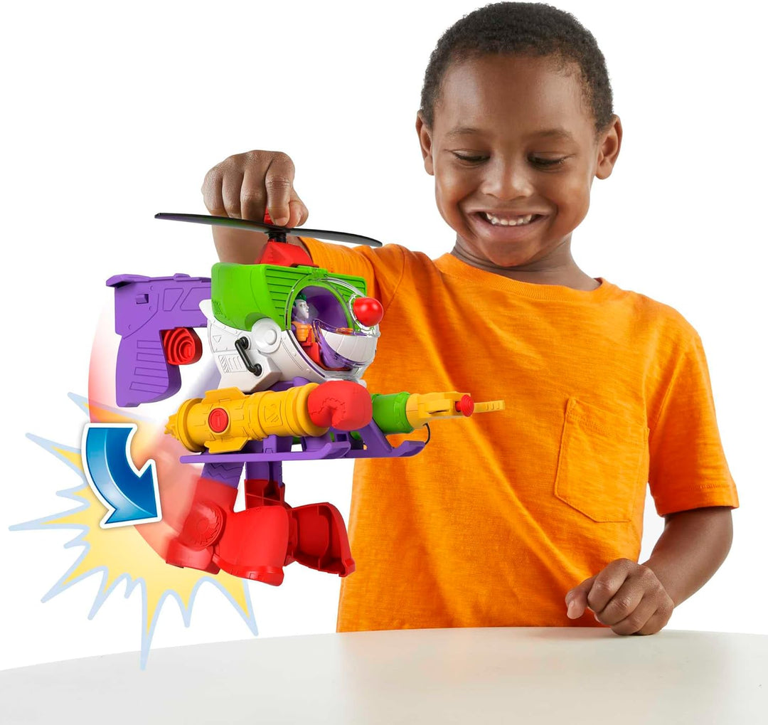 IMAGINEXT DC Super Friends Joker Robocopter - 2-in-1-Helikopter mit Verwandlungsfunktion und Geschos