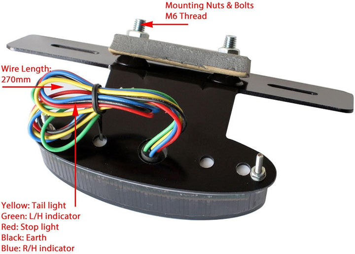 Alchemy Parts universell E-geprüft LED Stop/Heckleuchte mit eingebautem Blinker/Signale Turn, rauchg