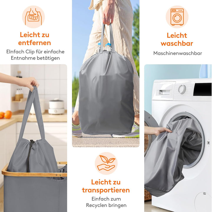 Lifewit 150L Pfandflaschen Sammelbehälter 2 fächer mit Deckel, Gross Pfandflaschen Behälter 2 Traget