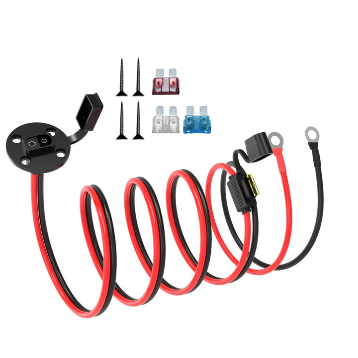 SAE Wetterfest Steckdose Seitenwandanschluss, 12AWG SAE Socket auf Ringkabelschuh Kabel mit 10A 15A