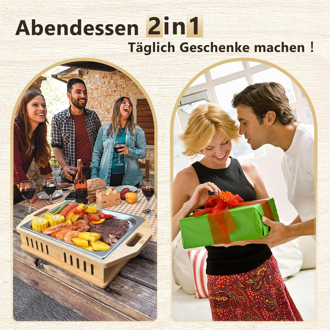 Bbq Warmhalteplatte Teelicht,Fleischwarmhalter FüR Grillen,Grill warmhalteplatte,Warmhalteplatte Gri
